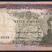 Nota de 20 Escudos 1964 Santo António, 20$00 26/05/1964 Chapa: 7 - Banco de Portugal (Circulada), Pick 167