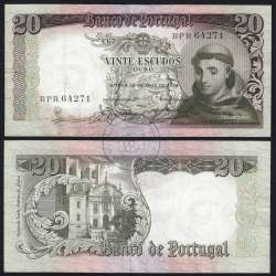 Nota de 20 Escudos 1964 Santo António, 20$00 26/05/1964 Chapa: 7 - Banco de Portugal (Circulada), Pick 167