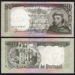 20 Escudos Banknote 1964 Saint Anthony, 20$00 26/05/1964 Plate: 7 - Bank of Portugal (Circulated), Pick 167