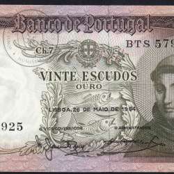 20 Escudos Banknote 1964 Saint Anthony, 20$00 26/05/1964 Plate: 7 - Bank of Portugal (Little Circulated), Pick 167