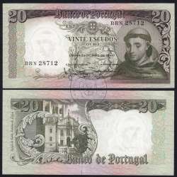 20 Escudos Banknote 1964 Saint Anthony, 20$00 26/05/1964 Plate: 7 - Bank of Portugal (Little Circulated), Pick 167