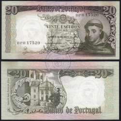 20 Escudos Banknote 1964 Saint Anthony, 20$00 26/05/1964 Plate: 7 - Bank of Portugal (Little Circulated), Pick 167