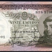 Nota de 20 Escudos 1964 Santo António, 20$00 26/05/1964 Chapa: 7 - Banco de Portugal (Pouco Circulada), Pick 167