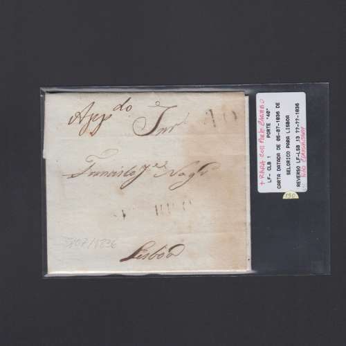 Carta Pré-Filatélica circulada de Celorico "SELORICO" para Lisboa datada de 05-07-1836