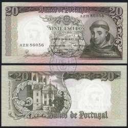Nota de 20 Escudos 1964 Santo António, 20$00 26/05/1964 Chapa: 7 - Banco de Portugal (Pouco Circulada), Pick 167