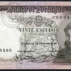 20 Escudos Banknote 1964 Saint Anthony, 20$00 26/05/1964 Plate: 7 - Bank of Portugal (Little Circulated), Pick 167