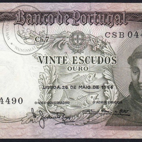 20 Escudos Banknote 1964 Saint Anthony, 20$00 26/05/1964 Plate: 7 - Bank of Portugal (Little Circulated), Pick 167