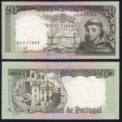 20 Escudos Banknote 1964 Saint Anthony, 20$00 26/05/1964 Plate: 7 - Bank of Portugal (Little Circulated), Pick 167