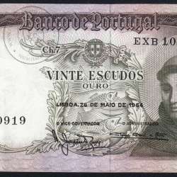 20 Escudos Banknote 1964 Saint Anthony, 20$00 26/05/1964 Plate: 7 - Bank of Portugal (Little Circulated), Pick 167