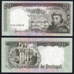 20 Escudos Banknote 1964 Saint Anthony, 20$00 26/05/1964 Plate: 7 - Bank of Portugal (Little Circulated), Pick 167