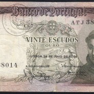 20 Escudos Banknote 1964 Saint Anthony, 20$00 26/05/1964 Plate: 7 - Bank of Portugal (Circulated), Pick 167