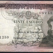 20 Escudos Banknote 1964 Saint Anthony, 20$00 26/05/1964 Plate: 7 - Bank of Portugal (Circulated), Pick 167