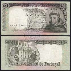 Nota de 20 Escudos 1964 Santo António, 20$00 26/05/1964 Chapa: 7 - Banco de Portugal (Circulada), Pick 167