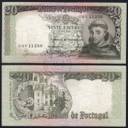 20 Escudos Banknote 1964 Saint Anthony, 20$00 26/05/1964 Plate: 7 - Bank of Portugal (Circulated), Pick 167