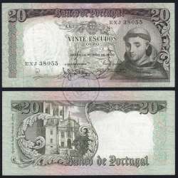 20 Escudos Banknote 1964 Saint Anthony, 20$00 26/05/1964 Plate: 7 - Bank of Portugal (Circulated), Pick 167