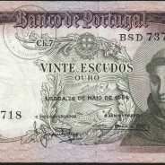 20 Escudos Banknote 1964 Saint Anthony, 20$00 26/05/1964 Plate: 7 - Bank of Portugal (Circulated), Pick 167