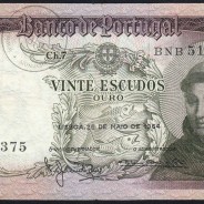 20 Escudos Banknote 1964 Saint Anthony, 20$00 26/05/1964 Plate: 7 - Bank of Portugal (Circulated), Pick 167
