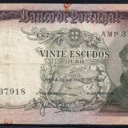 Nota de 20 Escudos 1964 Santo António, 20$00 26/05/1964 Chapa: 7 - Banco de Portugal (Circulada), Pick 167