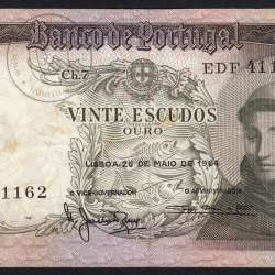 Nota de 20 Escudos 1964 Santo António, 20$00 26/05/1964 Chapa: 7 - Banco de Portugal (Circulada), Pick 167