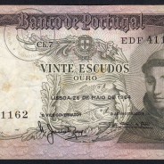 Nota de 20 Escudos 1964 Santo António, 20$00 26/05/1964 Chapa: 7 - Banco de Portugal (Circulada), Pick 167