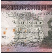 Nota de 20 Escudos 1964 Santo António, 20$00 26/05/1964 Chapa: 7 - Banco de Portugal (Circulada), Pick 167