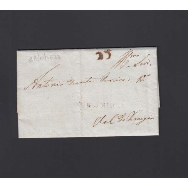 Carta Pré-Filatélica circulada de Celorico "SELORICO" para Vale de Remígio datada de 28-10-1837
