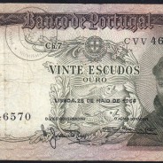 Nota de 20 Escudos 1964 Santo António, 20$00 26/05/1964 Chapa: 7 - Banco de Portugal (Circulada), Pick 167