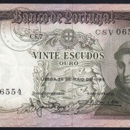 20 Escudos Banknote 1964 Saint Anthony, 20$00 26/05/1964 Plate: 7 - Bank of Portugal (Circulated), Pick 167
