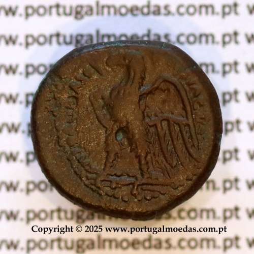 Moeda Hemiobol de Bronze (AE17), Ptolemeu II Filadelfo (285–246 a.C.), Reino Ptolemaico, Alexandria, Egito
