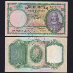 Nota de 20 Escudos 1959 D.António Luiz de Menezes, 20$00 27/01/1959 Chapa: 6 - Banco de Portugal (Muito Pouco Circulada)