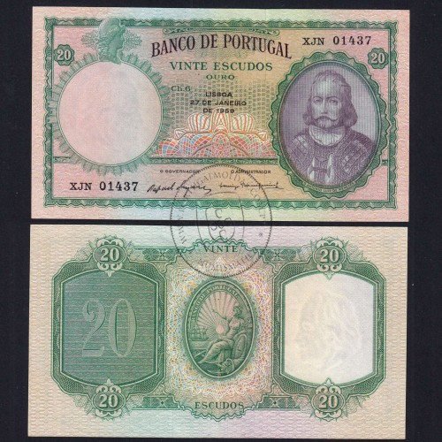 Nota de 20 Escudos 1959 D.António Luiz de Menezes, 20$00 27/01/1959 Chapa: 6 - Banco de Portugal (Muito Pouco Circulada)
