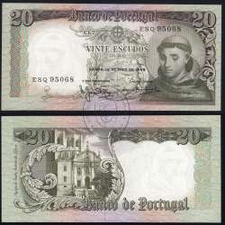 20 Escudos Banknote 1964 Saint Anthony, 20$00 26/05/1964 Plate: 7 - Bank of Portugal (Little Circulated), Pick 167