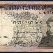 20 Escudos Banknote 1964 Saint Anthony, 20$00 26/05/1964 Plate: 7 - Bank of Portugal (Circulated), Pick 167