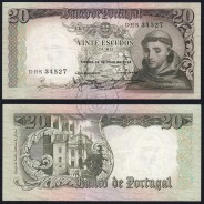 Nota de 20 Escudos 1964 Santo António, 20$00 26/05/1964 Chapa: 7 - Banco de Portugal (Circulada), Pick 167