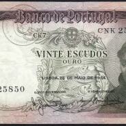 20 Escudos Banknote 1964 Saint Anthony, 20$00 26/05/1964 Plate: 7 - Bank of Portugal (Circulated), Pick 167