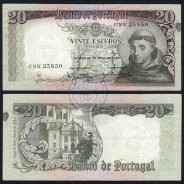 20 Escudos Banknote 1964 Saint Anthony, 20$00 26/05/1964 Plate: 7 - Bank of Portugal (Circulated), Pick 167