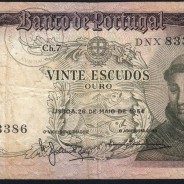 20 Escudos Banknote 1964 Saint Anthony, 20$00 26/05/1964 Plate: 7 - Bank of Portugal (Circulated), Pick 167