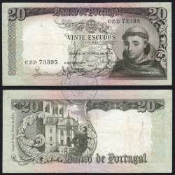 Nota de 20 Escudos 1964 Santo António, 20$00 26/05/1964 Chapa: 7 - Banco de Portugal (Circulada), Pick 167