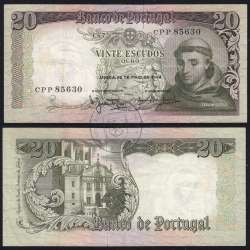 Nota de 20 Escudos 1964 Santo António, 20$00 26/05/1964 Chapa: 7 - Banco de Portugal (Circulada), Pick 167