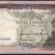 20 Escudos Banknote 1964 Saint Anthony, 20$00 26/05/1964 Plate: 7 - Bank of Portugal (Circulated), Pick 167