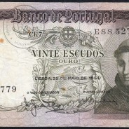 Nota de 20 Escudos 1964 Santo António, 20$00 26/05/1964 Chapa: 7 - Banco de Portugal (Circulada), Pick 167