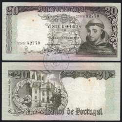 Nota de 20 Escudos 1964 Santo António, 20$00 26/05/1964 Chapa: 7 - Banco de Portugal (Circulada), Pick 167