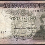 20 Escudos Banknote 1964 Saint Anthony, 20$00 26/05/1964 Plate: 7 - Bank of Portugal (Circulated), Pick 167