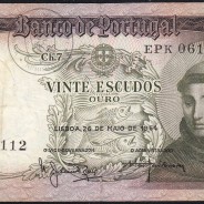 20 Escudos Banknote 1964 Saint Anthony, 20$00 26/05/1964 Plate: 7 - Bank of Portugal (Circulated), Pick 167