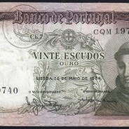 Nota de 20 Escudos 1964 Santo António, 20$00 26/05/1964 Chapa: 7 - Banco de Portugal (Circulada), Pick 167