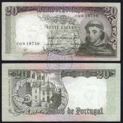 20 Escudos Banknote 1964 Saint Anthony, 20$00 26/05/1964 Plate: 7 - Bank of Portugal (Circulated), Pick 167