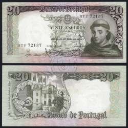 Nota de 20 Escudos 1964 Santo António, 20$00 26/05/1964 Chapa: 7 - Banco de Portugal (Circulada), Pick 167