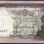 20 Escudos Banknote 1964 Saint Anthony, 20$00 26/05/1964 Plate: 7 - Bank of Portugal (Circulated), Pick 167