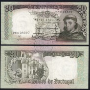 Nota de 20 Escudos 1964 Santo António, 20$00 26/05/1964 Chapa: 7 - Banco de Portugal (Circulada), Pick 167
