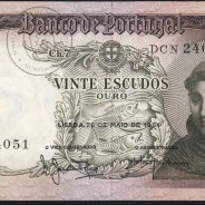Nota de 20 Escudos 1964 Santo António, 20$00 26/05/1964 Chapa: 7 - Banco de Portugal (Pouco Circulada), Pick 167